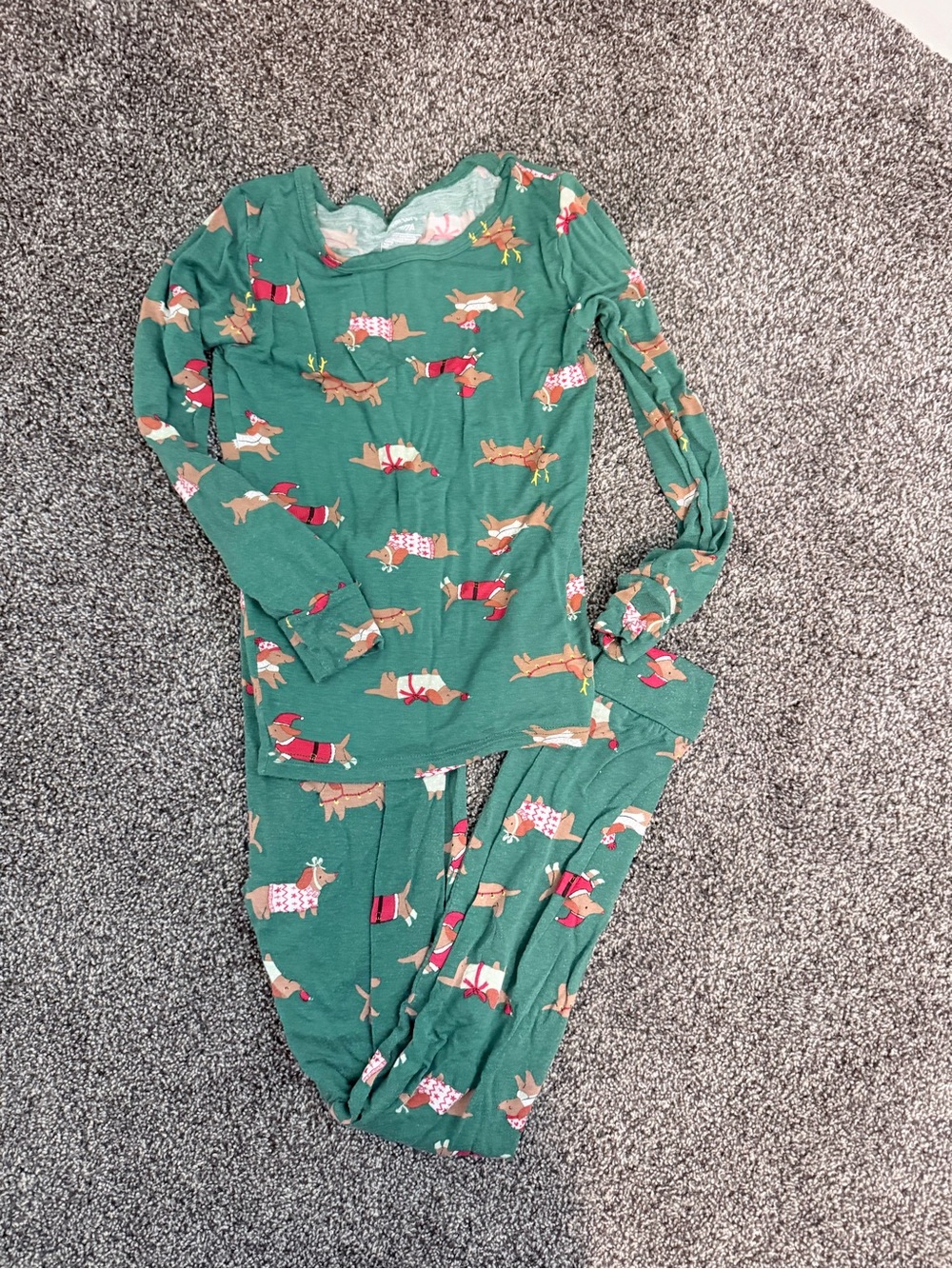 Carter's Green Dachshund Holiday Pajama Set